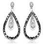 10k White Gold Black and White Diamond Pear Shaped Earrings (1/2 cttw)