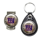New York Giants NFL Open Field Leather Fob Key Chain & Money Clip Set