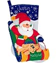 Dimensions Sledding Santa Stocking Felt Applique Kit