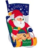 Dimensions Sledding Santa Stocking Felt Applique Kit