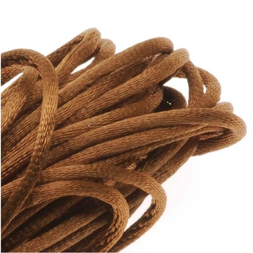 Rayon Satin Rattail 1mm Cord - Knot & Braid - Dark Tan Brown (6 Yards)