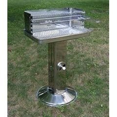Edelstahl Grill Standgrill S�ulengrill 89 x 59 x 39 cm