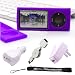 iPod Nano 5th generation 5G skin case cover compatible for iPod Nano 5th Gen 8GB, 16GB newest model (Purple) + Includes 3 in 1 Durable Easy Travel Combo = Wall and Home Charger + Retractable USB Cable + a 4-inch eBigvalue TM Determination Hand Strap