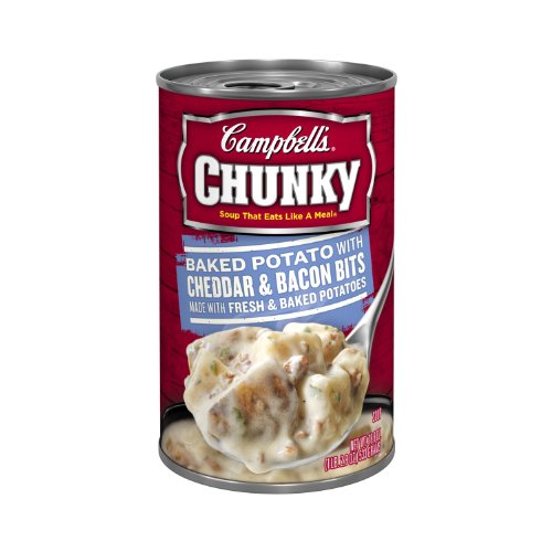 Campbell's Chunky Baked Potato with Cheddar & Bacon Bits Soup, 18.8-Ounce Easy Open Cans (Pack of 12)