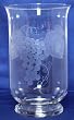 Individually Hand Etched Grapes Glass Candle Shade 11"