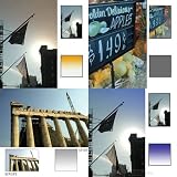 Cavision 4 x 4 Glass Filter Set with Polarizer, Soft Mist Black, Graduated Blue, Graduated ND and Graduated Orange, 3mm thick.