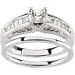 14K White Gold Diamond Wedding Set - 1.00 Ct.
