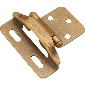 Semi-Concealed Hinge, 1/4" Overlay (Set of 10) (Polished Brass)