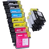 Buy 11 Pack Compatible Brother LC-61 , LC-65 , LC61 , LC65 5 Black, 2 Cyan, 2 Magenta,...