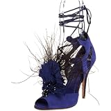 Donna Karan Women's Hilde SA Feather Sandal,Violet,36 EU (US Women's 6 M)