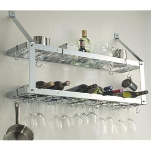 Estate Double Wine Rack Finish: Bright Chrome and Chrome by Rogar