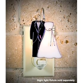 SWITCHABLES SW-135 - BRIDE and GROOM Stained Glass Night Light Cover - Night Light Fixture... by Switchables