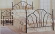 Queen Size Black Finish Metal Bed Headboard and Footboard