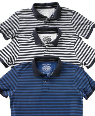 Nautica Jeans Sueded Stripe Polo Shirt