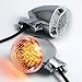 2x Chrome 20 Amber LED Turn Signal Blinker Light Lighting For Motorcycle Cruiser Chopper Honda Shadow Yamaha V Star