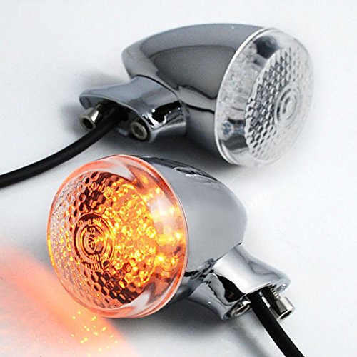 2x Chrome 20 Amber LED Turn Signal Blinker Light Lighting For Motorcycle Cruiser Chopper Honda Shadow Yamaha V Star