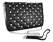 Quilted Black Vinyl Rhinestone Shoulder Bag Purse
