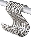 Pro Chef Kitchen Tools Premium Round S Shaped Hooks in 10 Pack Polished Stainless Steel Metal