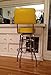 Richardson Seating Double Ring Swivel Bar Stool with Back Chrome Frame and Seat, Yellow, 30