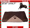 27.6" Dog Cat Pet Mat Bed Middle brown/ foot print with Zipper Cover