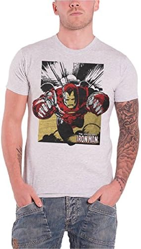 Iron man Mens T shirt Avengers Superhero Vintage Marvel Comics Official Shirt