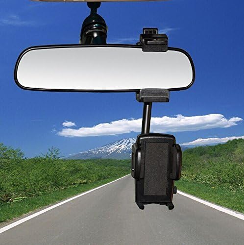 Premium Mount Holder Adjustable Car Rear View Mirror holder for iPhone and Android Phone
