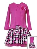 New Hot Pink Graduated Polka Dotted Circle Dress with Pink Cardigan ~ Christmas Holiday 7 to 14 Girls