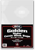 Case of 10 Packs 50 BagsPack - BCW Golden Comic Mylar Bags 2 Mil - Archival Comics Collecting Supplies