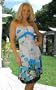 Blue Floral Print Braided Halter Dress