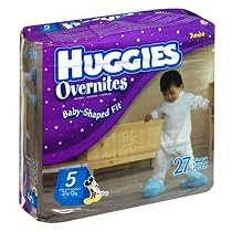 Huggies Overnites Diapers, Step 5 (27+ Lbs), 27-Count Packages (Pack of 2) (54 Diapers)