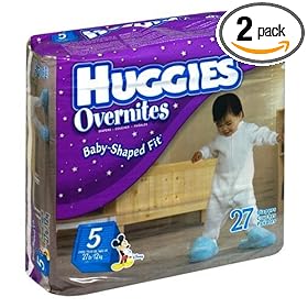 Huggies Overnites Diapers, Size 5, 27-Count (Pack of 2)