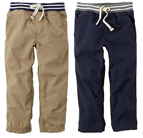 Carter's Baby Boys 2 Pack Soft Canvas Pants Navy/Khaki 3-24 months