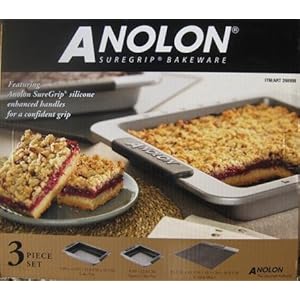 Anolon 3 Piece Suregrip Bakeware Set by bake set