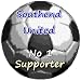 Southend United No 1 Supporter**7cm Square Precut Stickers-Pack of 6**