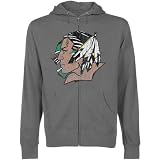 NCAA North Dakota Fighting Sioux Distressed Secondary Lightweight Full Zip Hoodie - Gunmetal