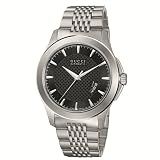 Gucci Men`s YA126210 G Timeless Black Dial Stainless Steel Bracelet Watch