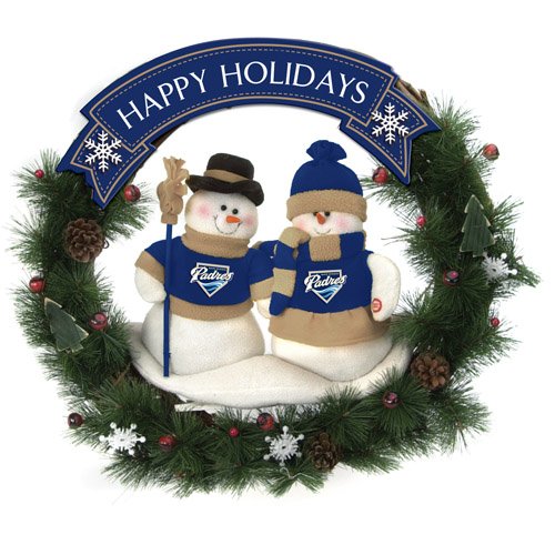 Pack of 2 MLB San Diego Padres Snowmen Christmas Wreaths