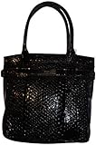 Women's Calvin Klein Purse Handbag Tote Python Black