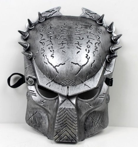 DLLL Alien Vs Predator: Predator Warrior Movie Costume Mask Melody Venetian Mardi Gras Masquerade Halloween Super Replica Alien Vs Predator Warrior Movie Costume Mask handmade plastic Bronze (Silver)