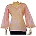 Comfort Clothes Womens Short Sleeve Top Kurti India Wear Chikan Embroidery Size M (ctop448)