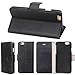 iPhone 6 Case, iPhone 6 Black Wallet Case, ACO-UINT iPhone 6 4.7 '' PU Leather Cover Skin Case (Strap Case - Black)