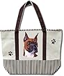 Boxer Cropped Dog 20'' x 15'' Shopping Tote
