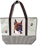 Boxer Cropped Dog 20'' x 15'' Shopping Tote