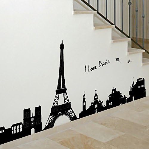 Free shipping new 2014 wall stickers home decor wallpaper decoration room I love Paris Eiffel Tower Large poster diy sticker