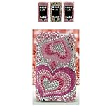Ipod Touch 2nd and 3rd generation Rhinestones Back Cover (Pink Waves Love Diamond)