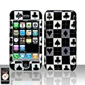 Black Poker Card Checker Rubberized Snap on Hard Skin Cover Case for Apple Iphone 3g 3gs 2nd Generation