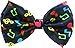 AJ Accessories Men's Music Notes Novelty Pre-Tied Satin Bow Tie (Black/Rainbow)