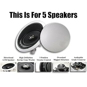 5 MA Audio MAT-625A5PKG In Wall Home Theater Surround Sound Speakers