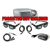 Buy 3D Wired Shutter Glasses 2 Pack for Your 3D Compatible Projector or CRT Monitor... by I-O Display