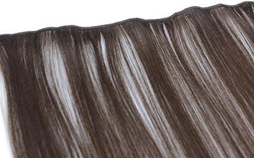 Rosee 24 Inch True Double Weft Thick Clip in 100% Remy Human Hair Extensions Top Grade 7A For Woman Beauty 1 Piece 5 Clips (4# Medium Brown)